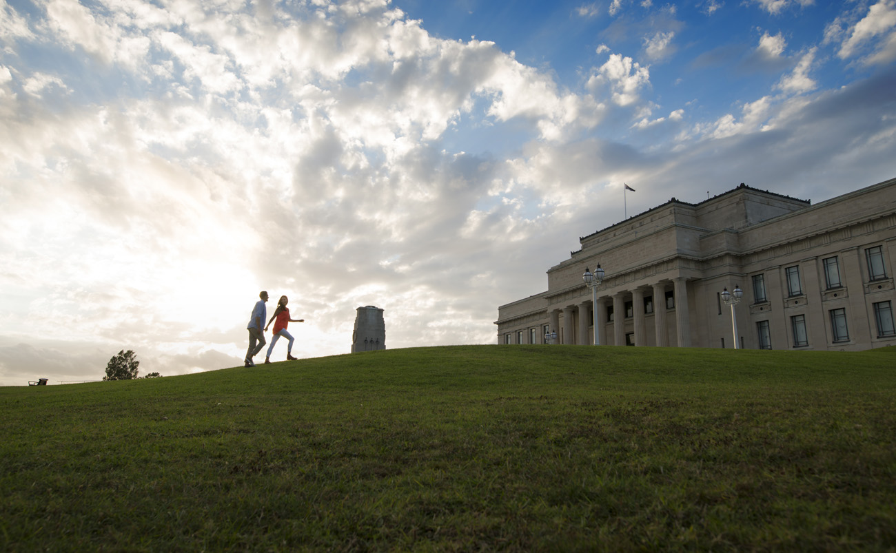 The Auckland War Memorial Museum overlooking the Auckland Domain
